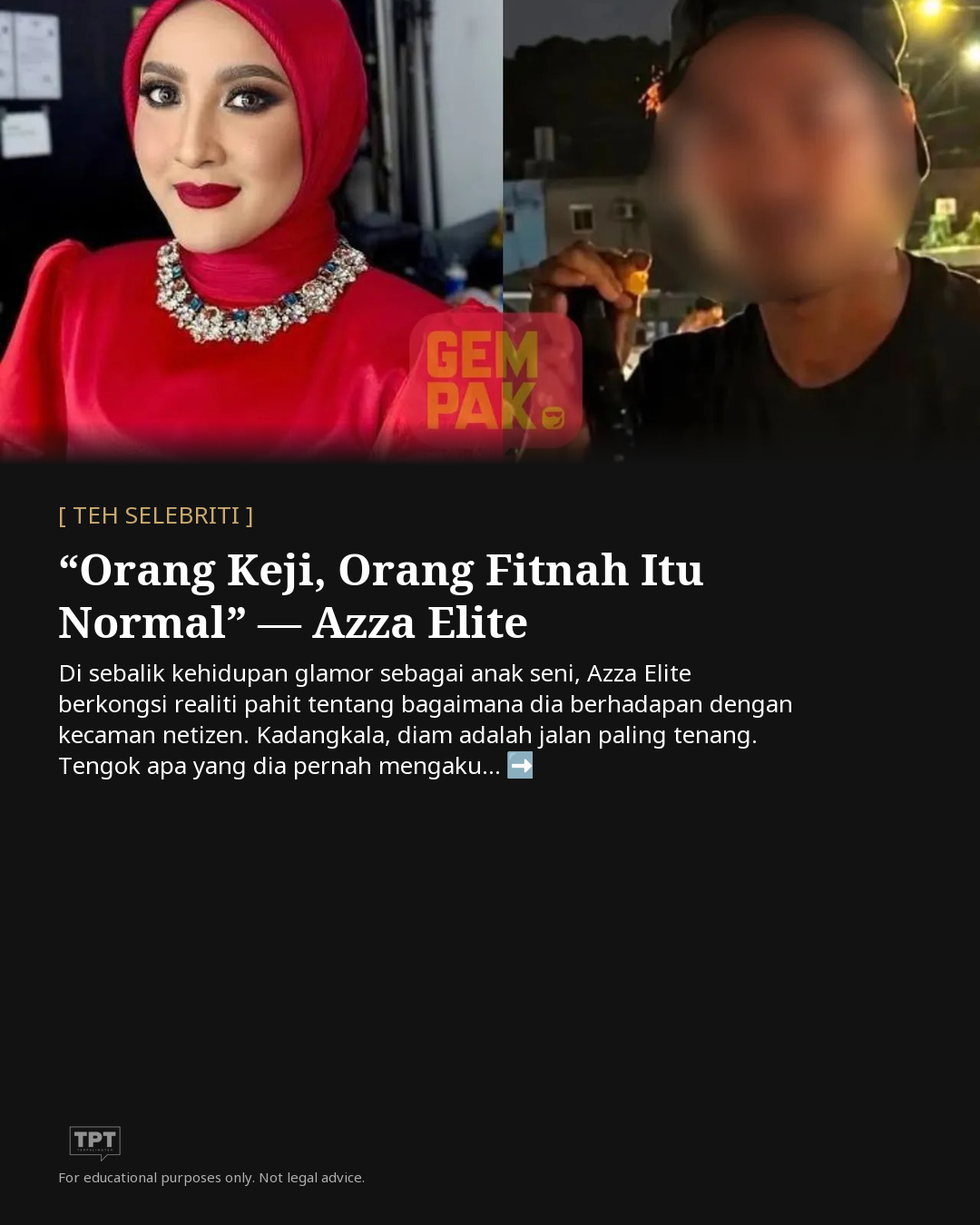 "Orang Keji, Orang Fitnah Itu Normal" - Azza Elite Kongsi Realiti Menghadapi Kecaman Netizen