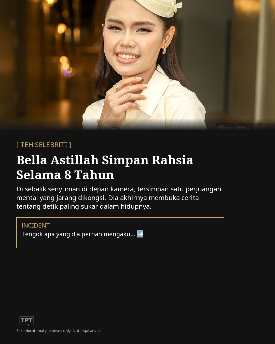 Bella Astillah Buka Rahsia: Mengapa Dia Pernah Berjumpa Pakar Psikiatri 8 Tahun Lalu