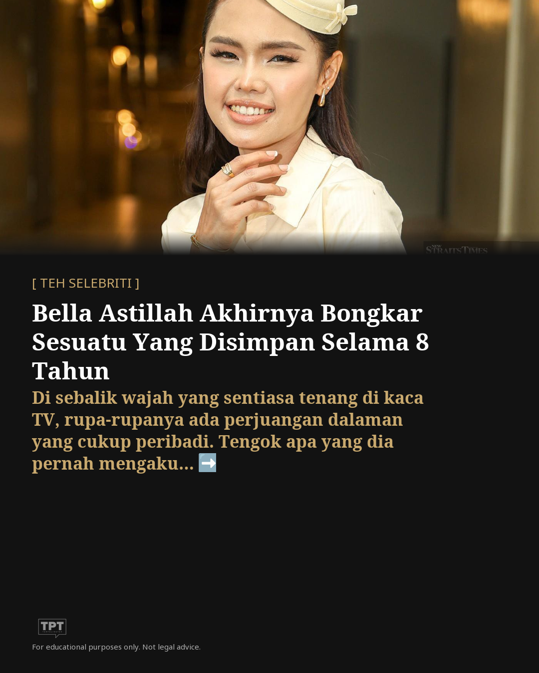 Bella Astillah Akhirnya Bongkar Perjuangan Diri Yang Disimpan Selama 8 Tahun